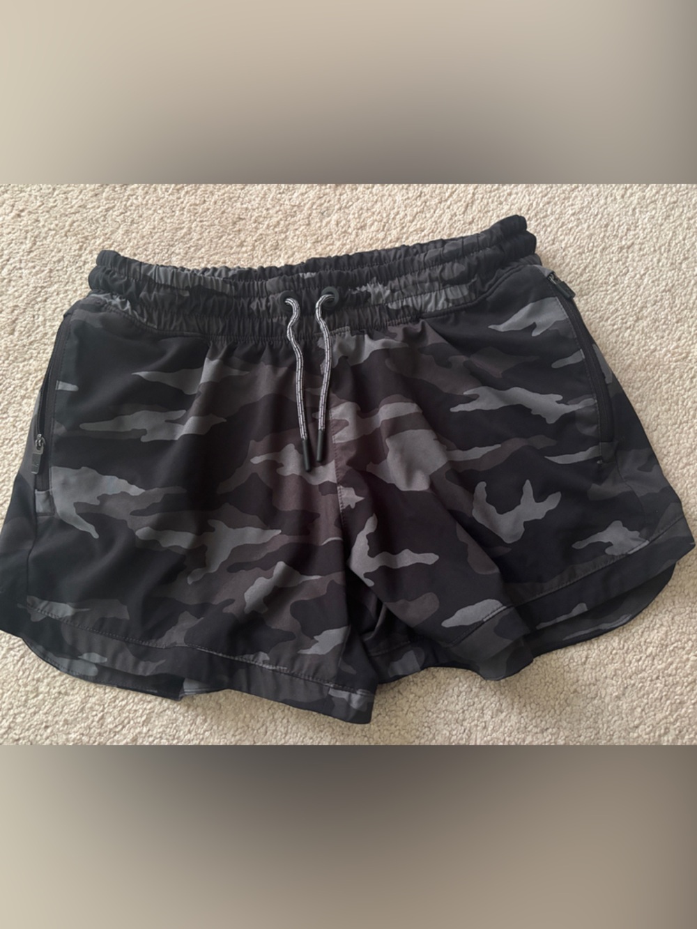 Athleta Girls Black & Gray Camo Athletic Shorts